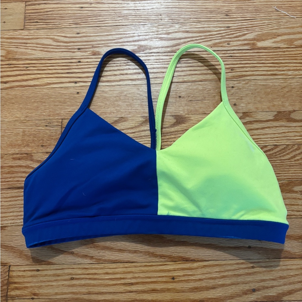 Fleo Reinette Blue and Yellow Colorblock Sports Bra